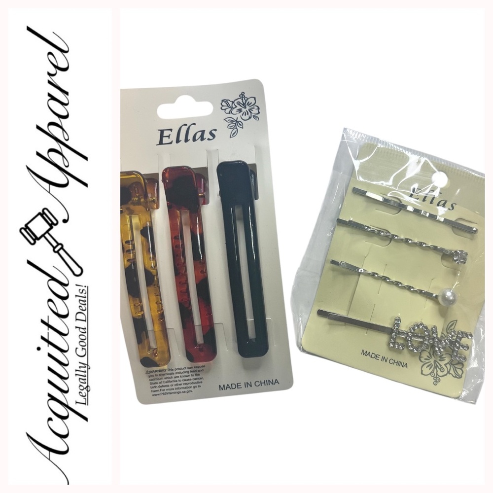 Ellas 1 - 3 Piece Hair Clips 1 - 4 Piece Hair Pens Sets